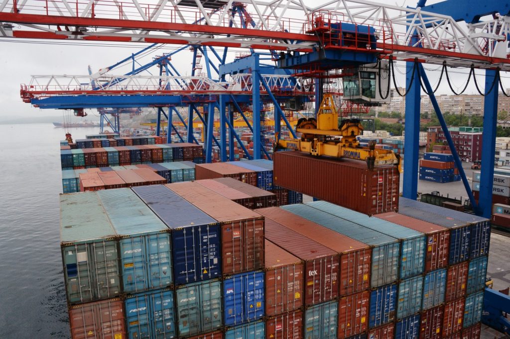 The first container ship at the Northern Sea Route